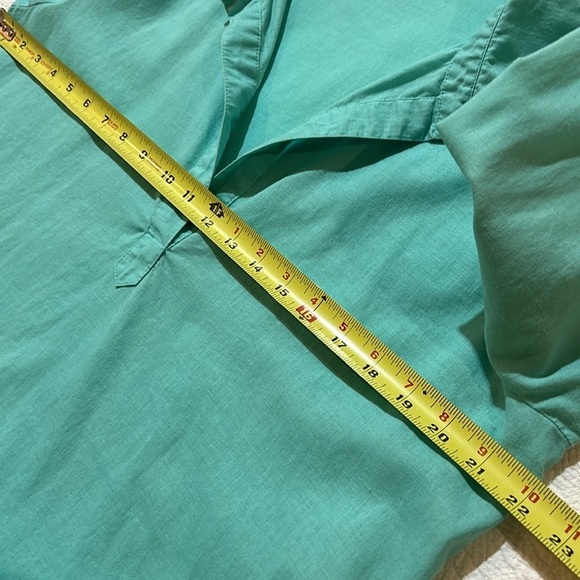 Vineyard, Vines, linen,/cotton, blend turquoise tunic. Medium - Picture 7 of 11